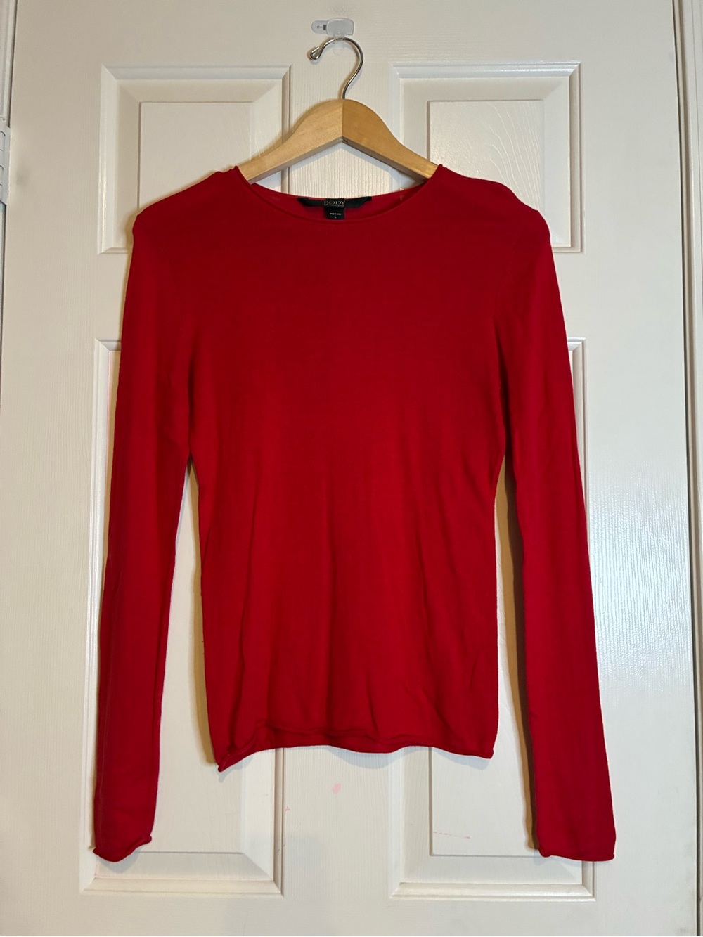 Body by Victoria Bright Red Long-Sleeve Crewneck Top